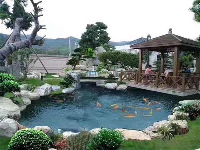 洛阳庭院鱼池假山设计