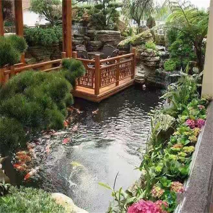 洛阳别墅庭院景观设计鱼池